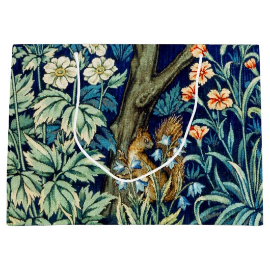 Dieren en bloemen, bos, William Morris Large Groot Cadeauzakje (Voorkant)
