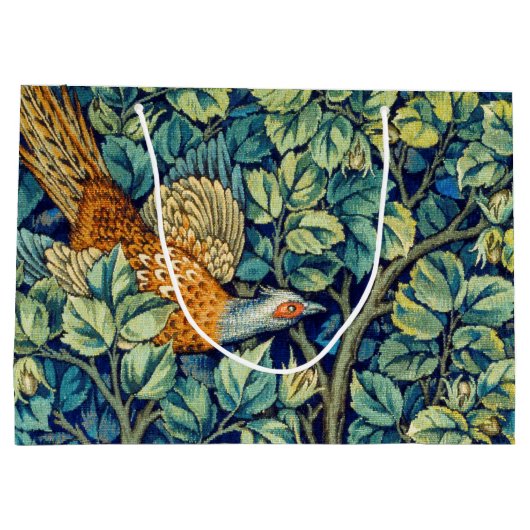 Dieren en bloemen, bos, William Morris Large Groot Cadeauzakje (Achterkant)