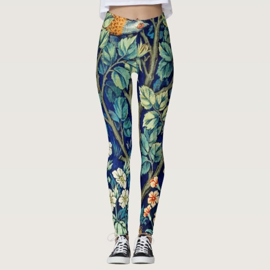 Dieren en bloemen, bos, William Morris Leggings (Voorkant)