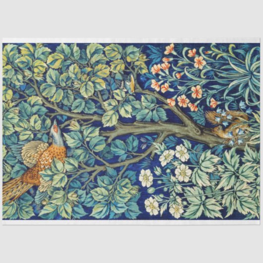 Dieren en bloemen, bos, William Morris Tissuepapier (Voorkant)