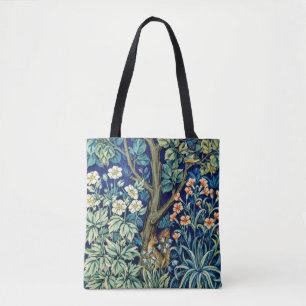 Dieren en bloemen, bos, William Morris Tote Bag