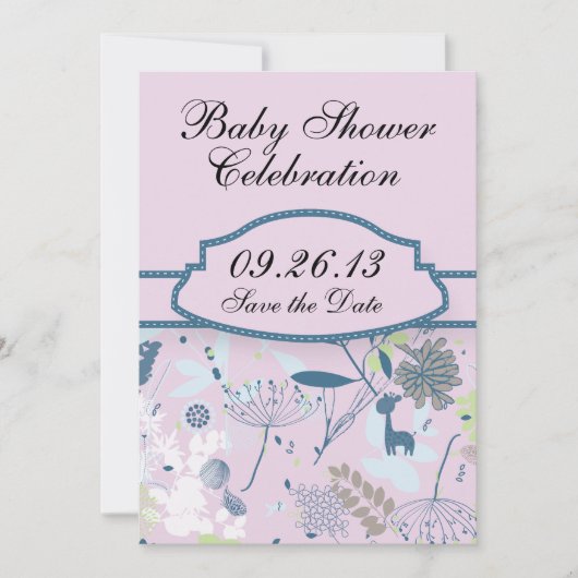 Dieren en bloemen save the date (Voorkant)