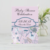 Dieren en bloemen save the date (Staand voorkant)