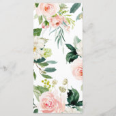 Dieren en Blush Pink Floral Baby shower Flat Menu (Achterkant)