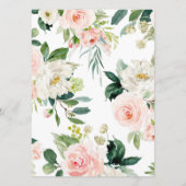 Dieren en Blush Pink Floral Baby shower Menu (Achterkant)