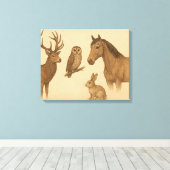 dieren en dieren kunst canvas afdruk (Insitu (Houten vloer))