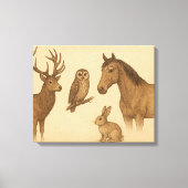 dieren en dieren kunst canvas afdruk (Voorkant)