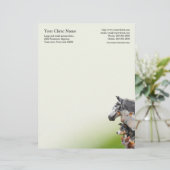 Dieren en landbouwhuisdieren briefhoofd sjabloon (Staand voorkant)