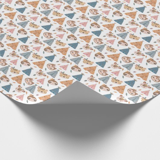 Dieren- en parelpapier cadeaupapier (Hoek)