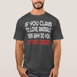Dieren- en veganistische liefhebbers woorden retro t-shirt