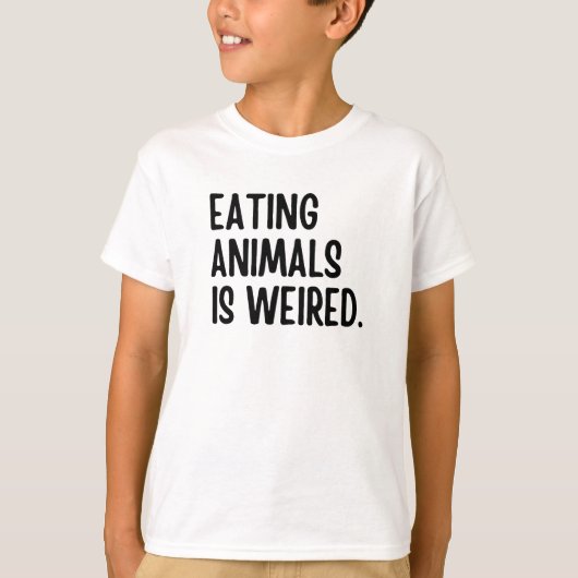 Dieren eten is veganistisch t-shirt (Voorkant)