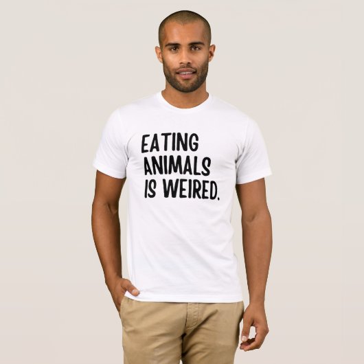 Dieren eten is veganistisch t-shirt (Voorkant volledig)