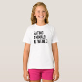 Dieren eten is veganistisch t-shirt (Voorkant volledig)
