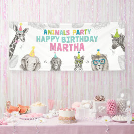 Dieren Feest Wild Animal Verjaardag Spandoek