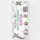 Dieren Feest Wild Animal Verjaardag Spandoek (Verticaal)