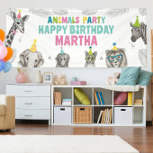 Dieren Feest Wild Animal Verjaardag Spandoek