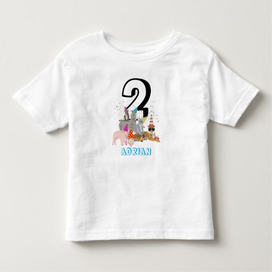 Dieren Feesten - Dieren Verjaardag Leeftijd Jongen Kinder Shirts (Voorkant)