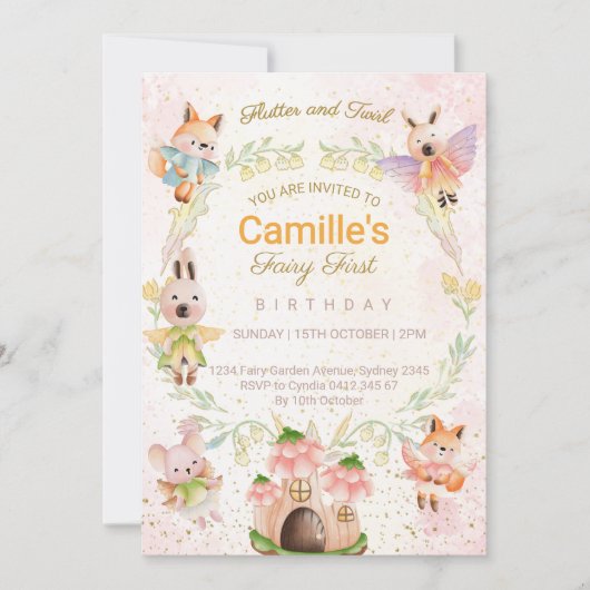 Dieren feesten verjaardagsfeest kaart (Voorkant)