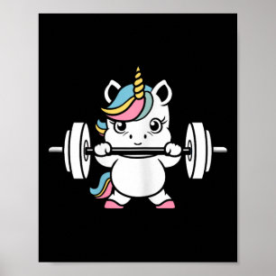 Dieren Fitness Bodybuilding Eenhoorn Poster