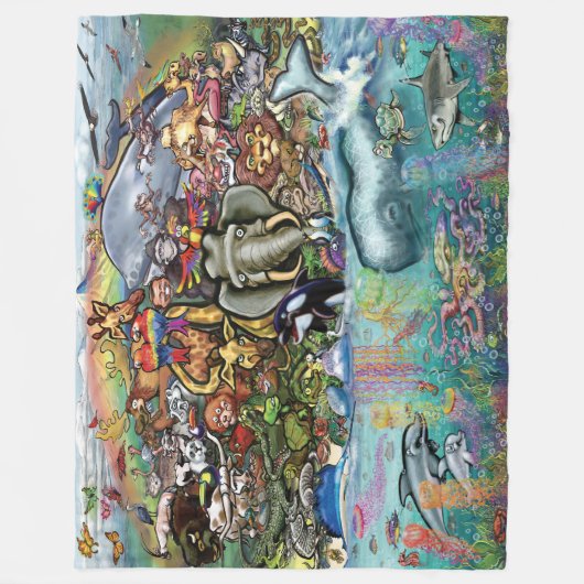 Dieren Fleece Deken (Voorkant)