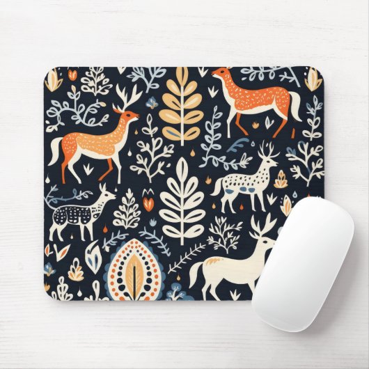 Dieren Folk Pattern Muismat (Met muis)