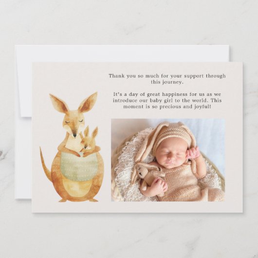 Dieren Geboorte Aankondiging Dierenpark Safari Nur (Achterkant)