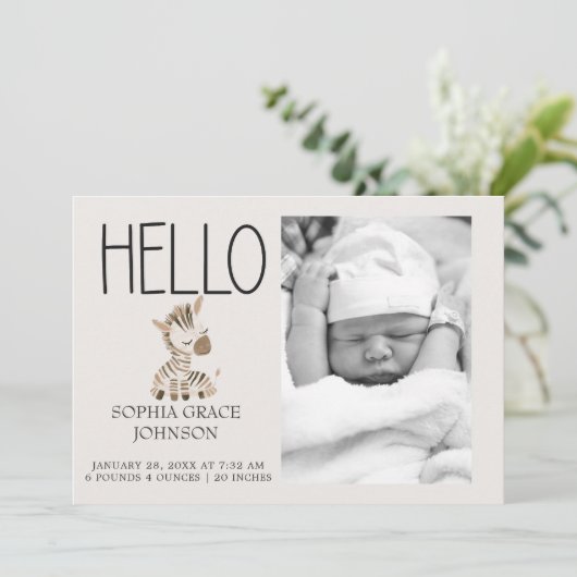 Dieren Geboorteaankondiging Dieren in de Dierenpar Kaart (Staand voorkant)