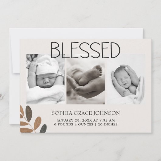 Dieren Geboorteaankondiging Dierenbaby's Jungle Sa Kaart (Voorkant)