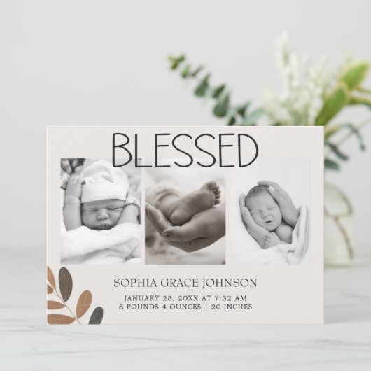 Dieren Geboorteaankondiging Dierenbaby's Jungle Sa Kaart (Staand voorkant)