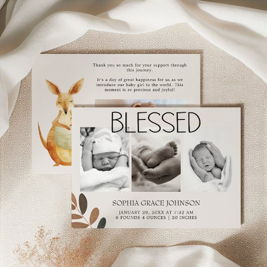 Dieren Geboorteaankondiging Dierenbaby's Jungle Sa Kaart