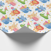 Dieren gefeliciteerd met de geboorte van kinderen cadeaupapier (Hoek)