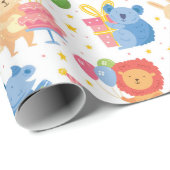 Dieren gefeliciteerd met de geboorte van kinderen cadeaupapier (Rol Hoek)