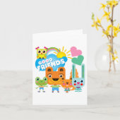 Dieren Goede Vrienden Kaart (Gele Bloem)