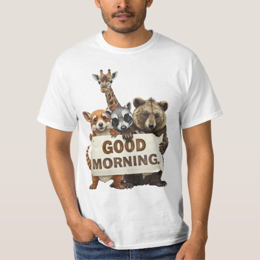 Dieren, Goedemorgen, T-shirt (Voorkant)