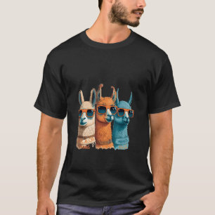 Dieren Grafisch Lama Met Zonnebril T-shirt