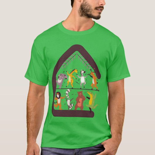 dieren grappig feest Dans familie T-shirt (Voorkant)