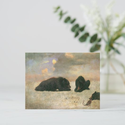 dieren, grizzly Beren van Albert Bierstadt Briefkaart (Staand voorkant)