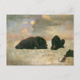  dieren, grizzly Beren van Albert Bierstadt Briefkaart