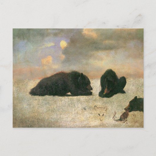  dieren, grizzly Beren van Albert Bierstadt Briefkaart (Voorkant)