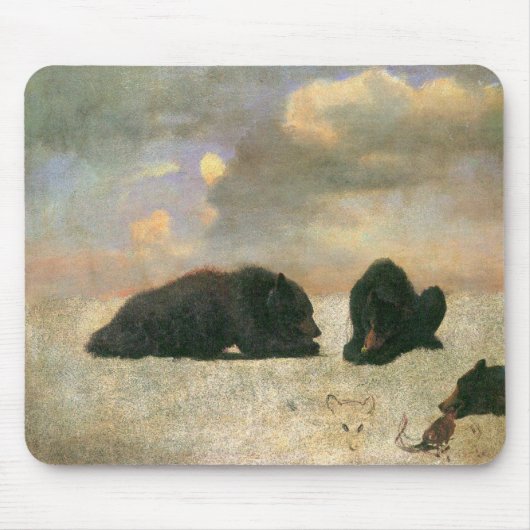  dieren, grizzly Beren van Albert Bierstadt Muismat (Voorkant)