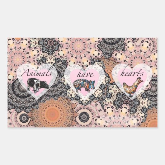 Dieren hebben harten rechthoekige sticker (Voorkant)
