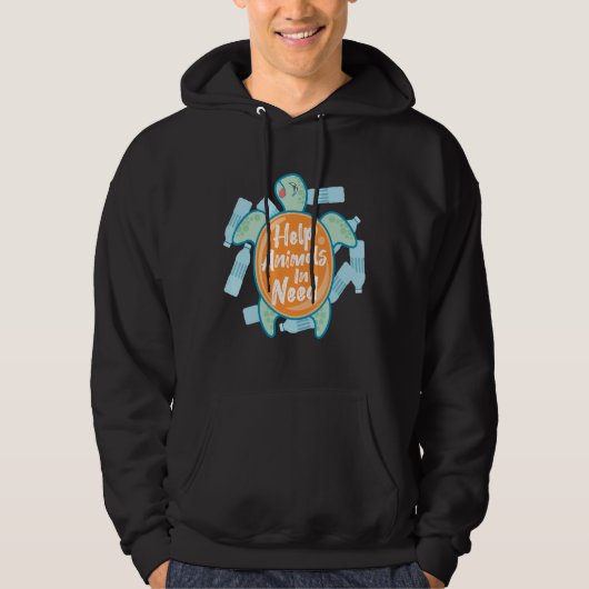 Dieren helpen bij het redden van schildpadden in d hoodie (Voorkant)