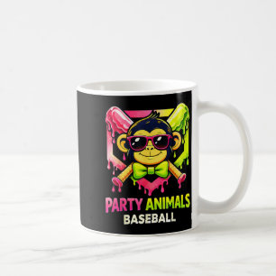 Dieren honkbal grappige aap met zonnebril jongen koffiemok