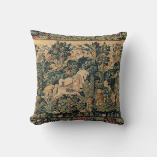 DIEREN, HORSES, WOODLAND Blue Green Florence Kussen