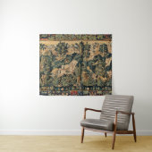 DIEREN, HORSES, WOODLAND Blue Green Florence Wandkleed (In Situ (horizontaal))