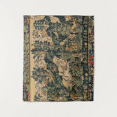 DIEREN, HORSES, WOODLAND Blue Green Florence Wandkleed (Voorkant)