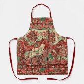 DIEREN, HORSES, WOODLAND Rood-groen Schort (Voorkant)