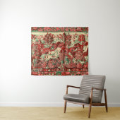 DIEREN, HORSES, WOODLAND Rood-groen Wandkleed (In Situ (horizontaal))