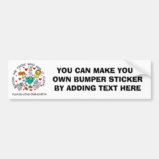 Dieren houden van de Aarde T-shirts en GIfts Bumpersticker (Voorkant)
