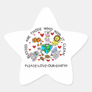 Dieren houden van de Aarde T-shirts en GIfts Ster Sticker